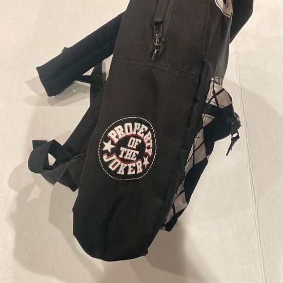 Harley Quinn Joker Flip Pak Reversible Backpack Black Red White Spencer Gifts - Picture 2 of 16